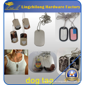 Günstige Großhandel Edelstahl Militär Dog Tag